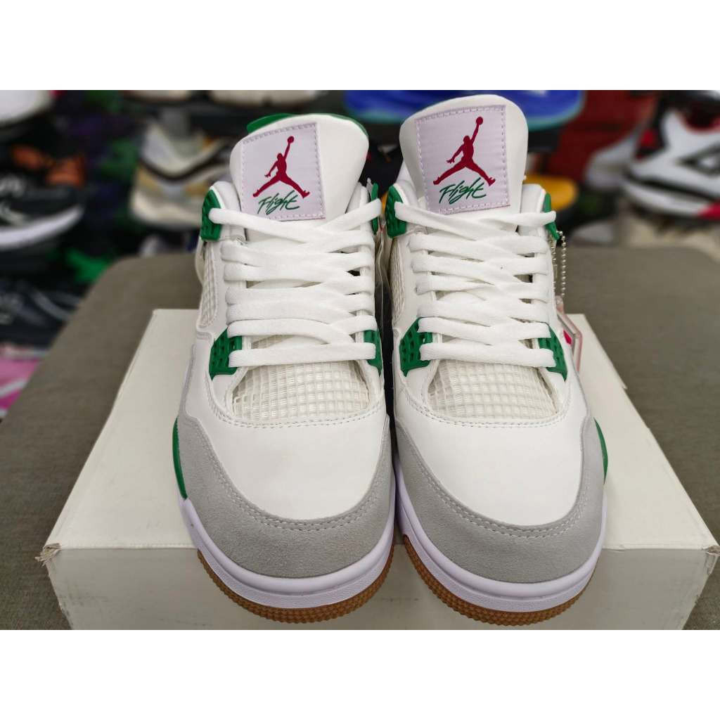 FACC Jordan 4 ผู้ชายผู้หญิงสไตล์ Pine Green Casual/VITE รองเท้าบาสเก็ตบอล