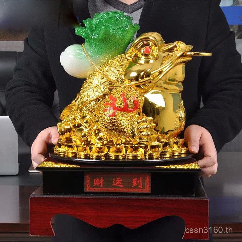 เพื่อ Furnish Bar ของขวัญงานฝีมือสํานักงานคางคกสีทองตกแต่งหยกกะหล่ําปลี Boss ตาราง Fortune เปิดตกแต่
