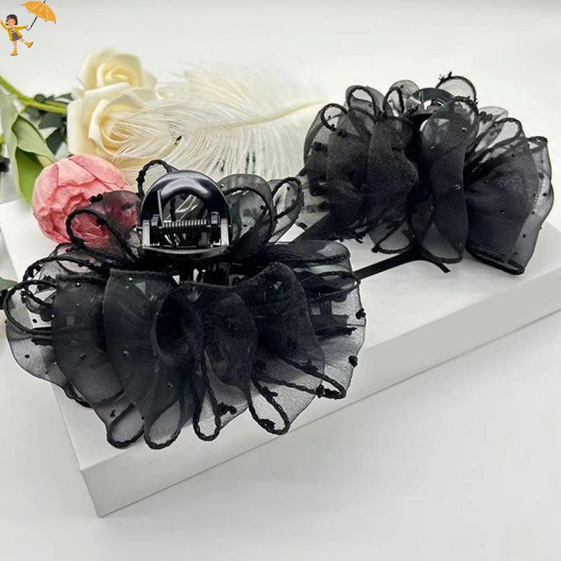 [GOU] Fashion Cloud Seersucker Shark Clip French Retro Claw Clip เครื่องประดับผม VN