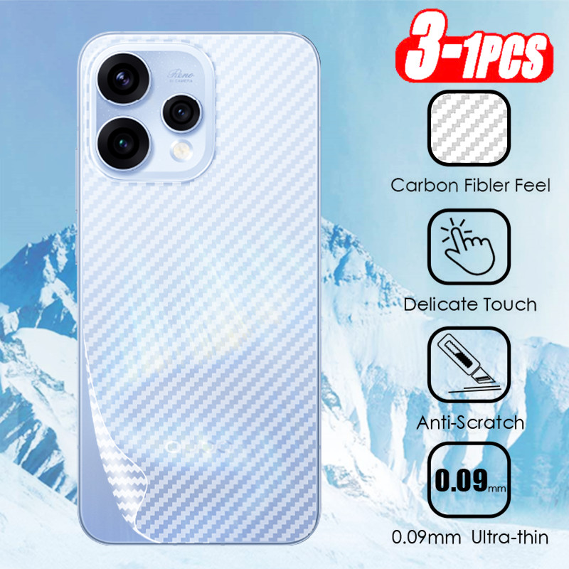 1-3 ชิ้นคาร์บอนไฟเบอร์ฟิล์มสําหรับ OPPO Reno 15 14 Pro Max F OPPOReno15 ProMax 5G Back Protector Hydrogel นุ่มโปร่งใสครอบคลุมป้องกันฟิล์ม