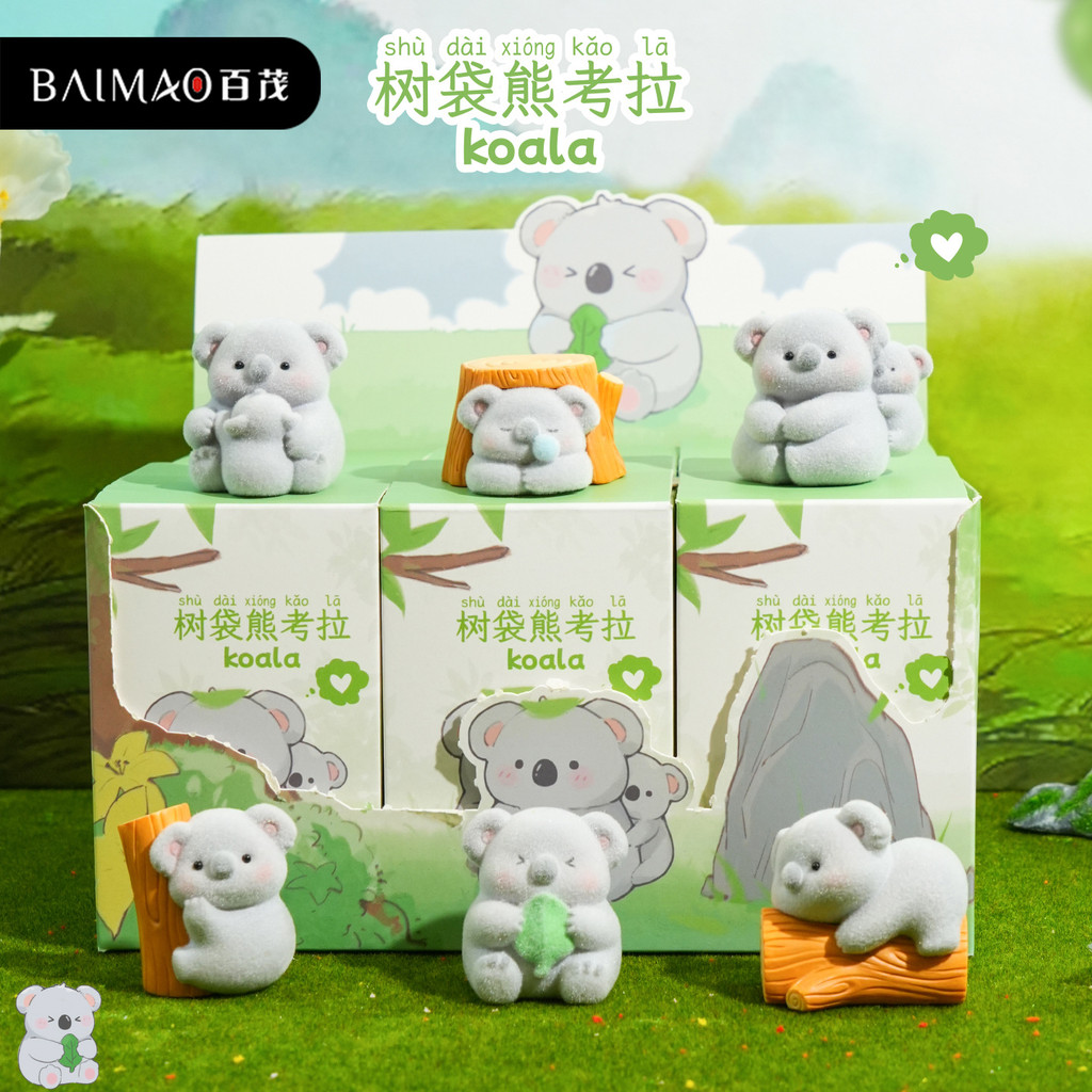 การ์ตูนน่ารัก Koala Wombat Flocking ตุ๊กตาเดสก์ท็อปตกแต่ง Workplace เครื่องประดับขนาดเล็ก pxa3