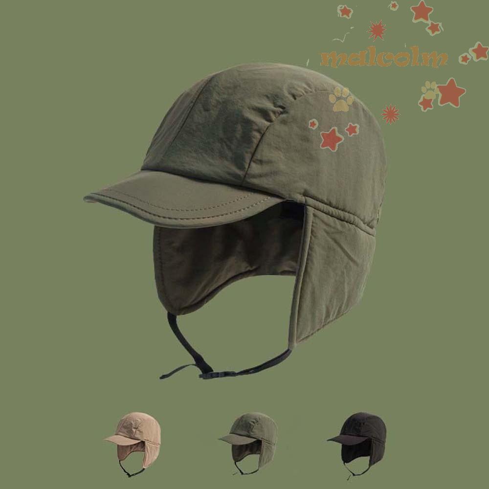 MALCOLM อุปกรณ์ป้องกันหู Ushanka, หมวกกระบังหูน้ําหนักเบาสไตล์ญี่ปุ่น, หมวกนักบินกันลมแบบนุ่มอเนกประสงค์แบบหนาสําหรับฤดูหนาว