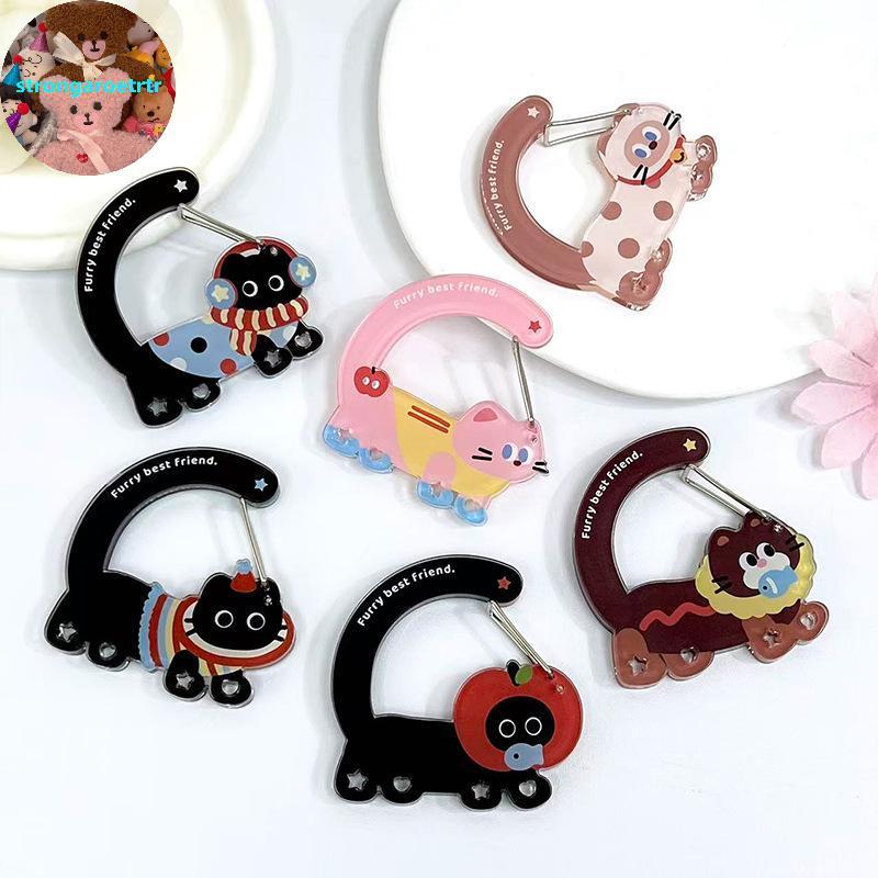 Strongaroetrtr 1 ชิ้นการ์ตูน Carabiner อะคริลิครูปกระเป๋าพวงกุญแจสัตว์น่ารักกระเป๋าเป้สะพายหลัง Charm สาว Aesthetic ปีนเขา Hook อุปกรณ์เสริม TH - รูปที่ 6