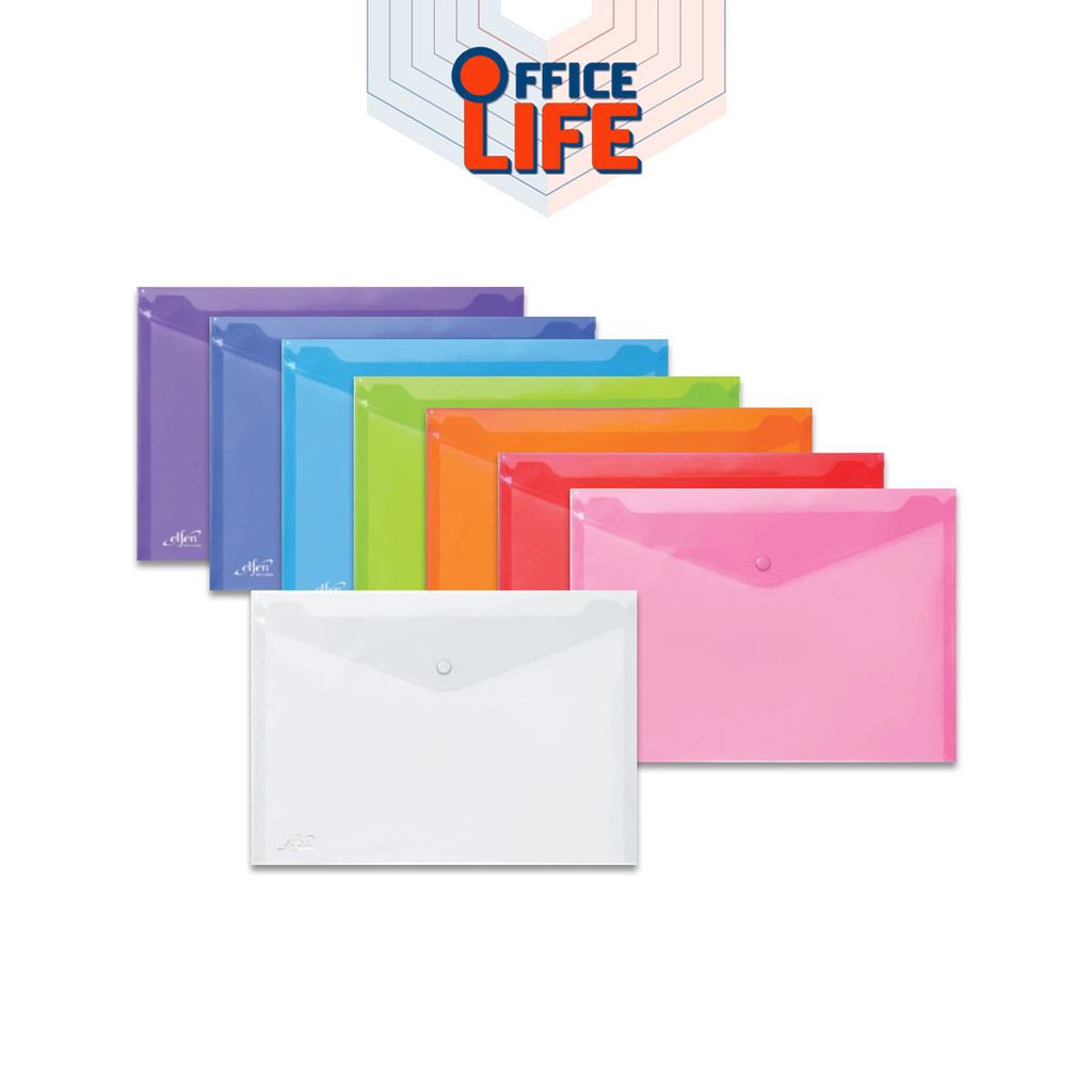 Elfen (เอลเฟ่น) แฟ้มกระเป๋า แฟ้มกระดุม รุ่น 114 ขนาด A4 ( 12 เล่ม )