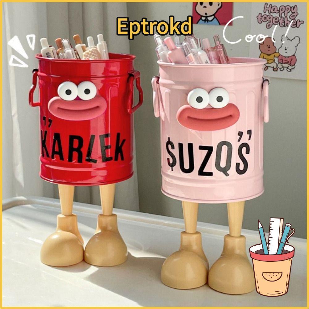 ETORO ที่ใส่ดินสอ ปากใหญ่ การ์ตูน DIY  น่ารั ความจุสูง ถังเก็บดินสอเดสก์ท็อปปากกา กลม ภาชนะเก็บปากกา
