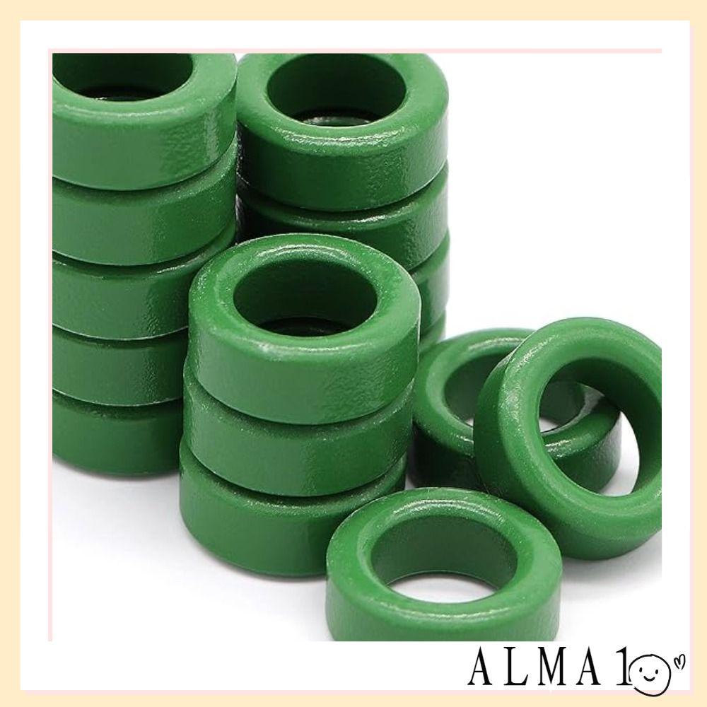 ALMA Toroid Ferrite Core, 22mm x 14mm x 8mm Ferrite Chokes Ring, Green Power Transformer Restraining