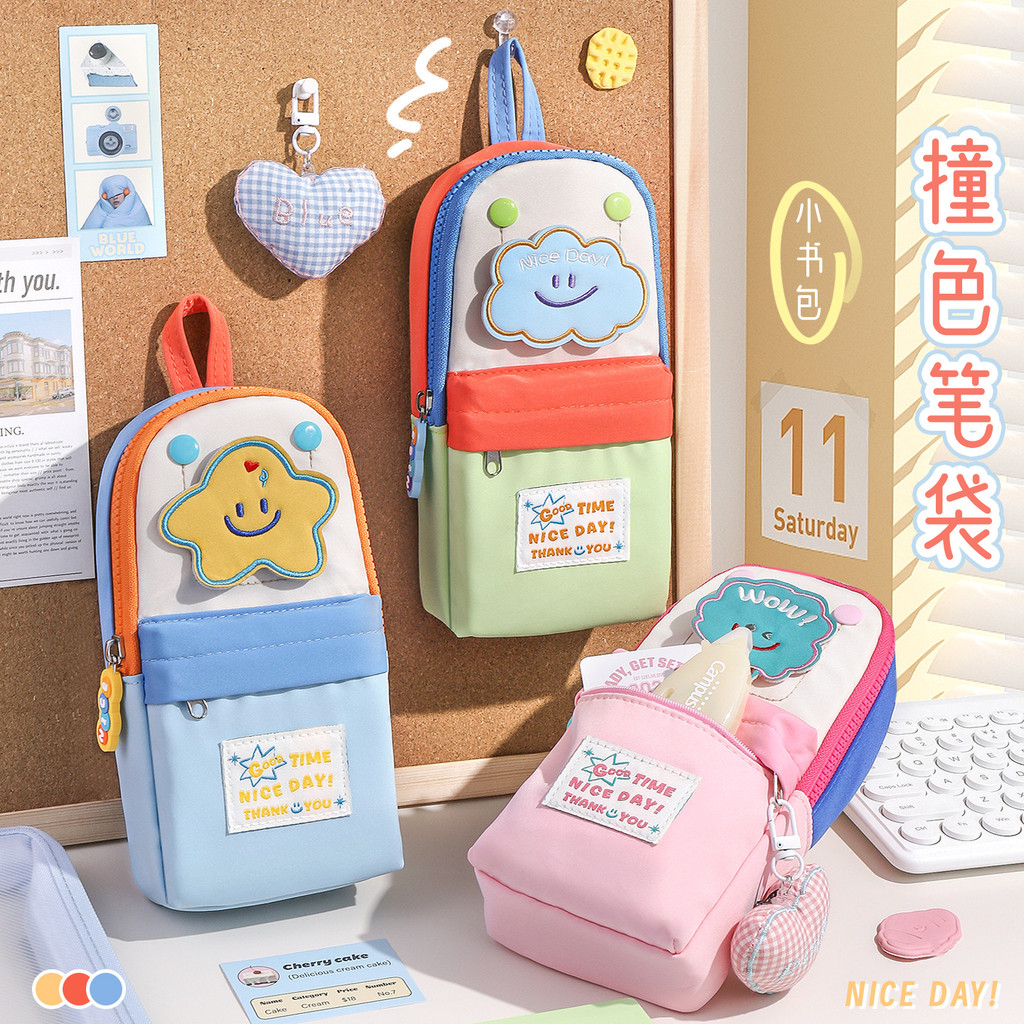 มาใหม่ ดาว กล่องดินสอสาวกระเป๋าเครื่องเขียนมูลค่าสูงพร้อมปากกาไม้บรรทัดของขวัญ