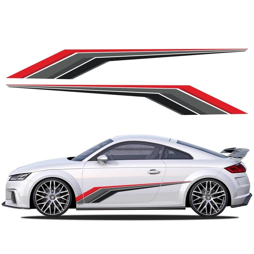 รถกราฟิกประตูไวนิล Decal Racing Stripes สติกเกอร์ตกแต่งอุปกรณ์เสริมอัตโนมัติสําหรับ Audi TT 8N MK1 M
