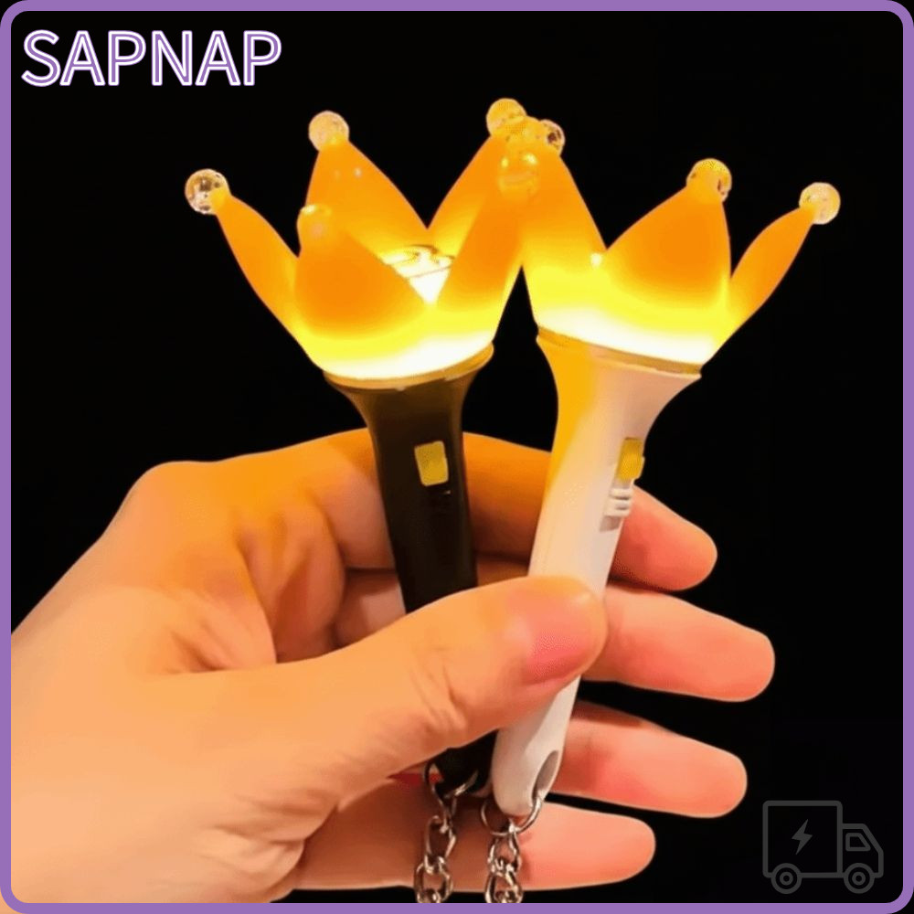 SAPNAP Bigbang แท่งไฟ,แบบพกพามินิKpop Lightstick,แฟชั่นมงกุฎรูปร่างสีดําสีขาวรองรับพัดลมสนับสนุน