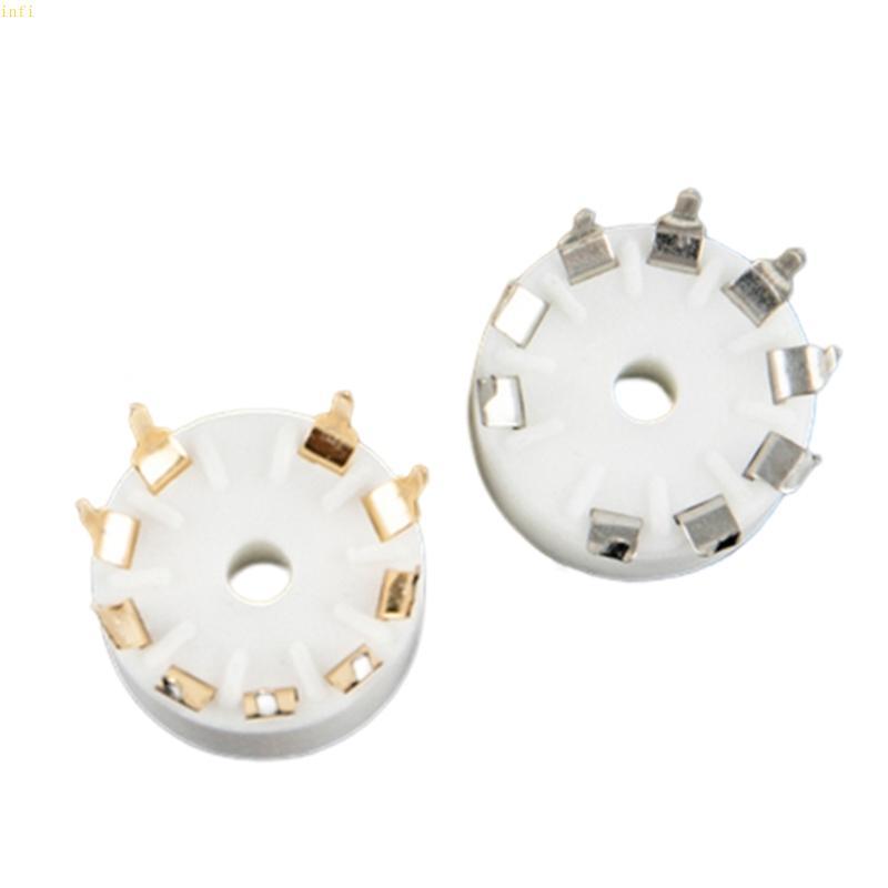 Infi เซรามิค 9 ขา B9A PCB MOUNT ซ็อกเก็ตหลอดสําหรับ 6DJ8 EL84 6922 6BM8 6BQ5 EL84 6CG7