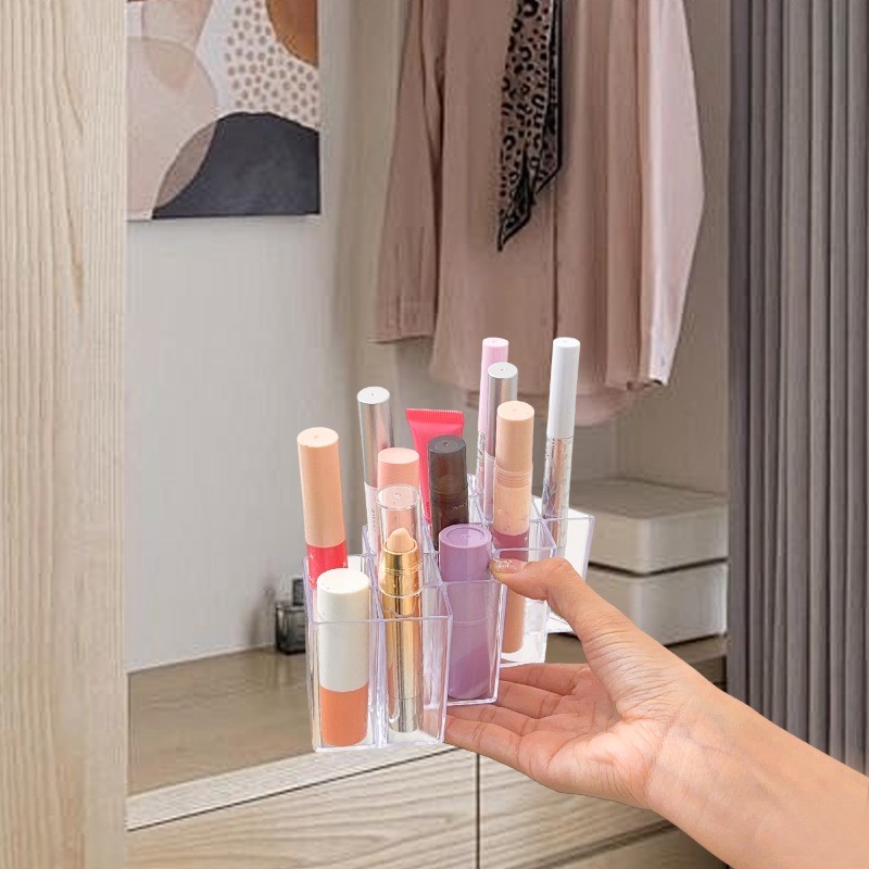 1/2ชิ้น - กล่องเก็บครีมพลาสติกใส,ภาชนะบรรจุยาประหยัดพื้นที่พร้อมมุมมองที่ชัดเจน | 10/16กริดแบ่งช่องออแกไนเซอร์สําหรับสก์ท็อปและห้องน้ํา - รูปที่ 6