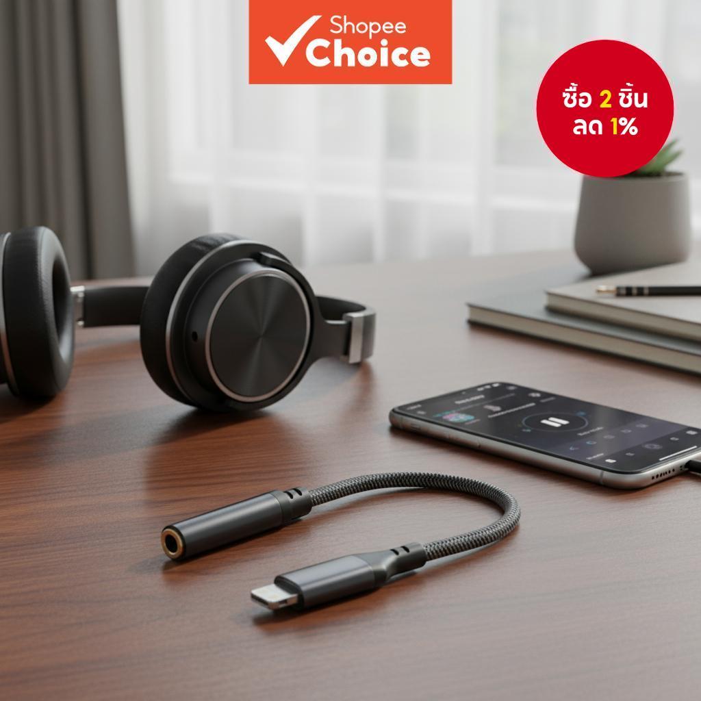 อะแดปเตอร์เสียงดิจิทัล OTG: สายแจ็ค Aux 3.5 มม. สําหรับหูฟังและไมโครโฟนของ iPhone