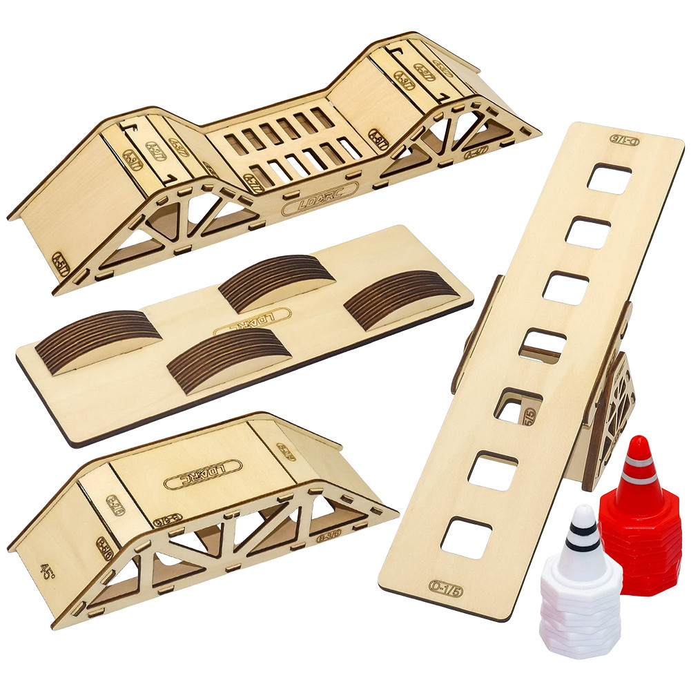 Cod RC รถอุปสรรคชุด 20 ชิ้นกรวยจราจร Roadblock Arch Bridge Off Road อุปสรรคสําหรับ LDARC X43 M58 1/4