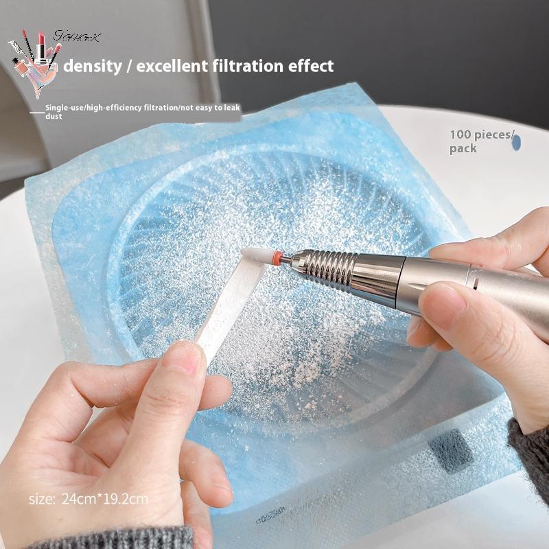 GHGK 100 ชิ้นเล็บกําจัดฝุ่นกระดาษกรองกันฝุ่นตัดเสื้อกรองฝุ่นทําความสะอาดผ้าฝ้ายเล็บอุปกรณ์เสริมสําหร