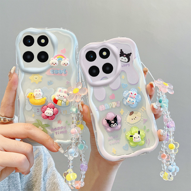 เคส For Honor X6A / X6A Plus TPU เคส BBNYGZ สไตล์ครีม 3D ตุ๊กตากรณีโทรศัพท์ใสที่มีหลายรูปแบบ.