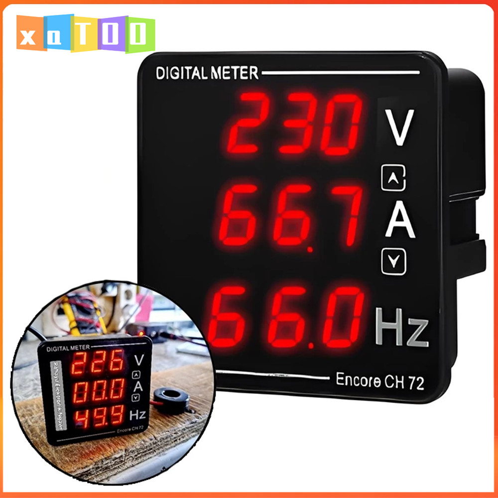 โวลต์มิเตอร์แบบดิจิตอล Ampere Meter HZ Meter 3in1 โวลต์ Ampere HZ 500V 120A VAHz120A CH-72 VAHz