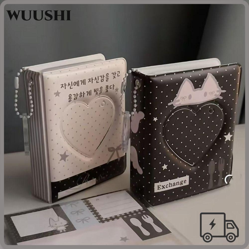 WUSHI อัลบั้มรูปKpop, ที่ใส่โฟโต้การ์ดเก็บของขนาด 3 นิ้ว, ตัวป้องกันรูปภาพแบบพกพา Mini Idol Binder Photo Card Holder