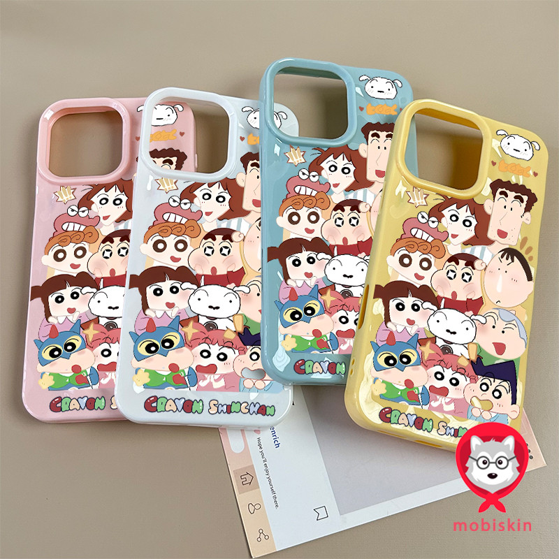 เคสไอโฟน 17 16 11 15 13 ครอบครัวเครยอนชินจัง สำหรับ IPhone 17 16 15 14 13 12 11 Pro Max 15 14 16 6 7 8 Plus XR XS