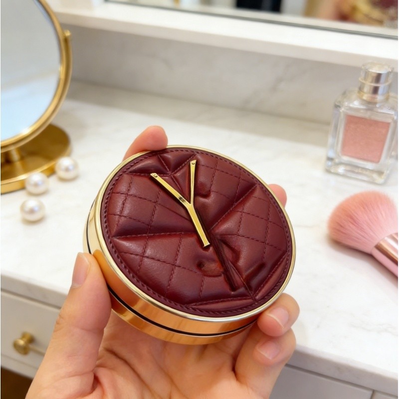 2025 Limited YS Cloud Cushion Burgundy Leather Cushion Foundation Even Skin Tone Water Luminous Skin