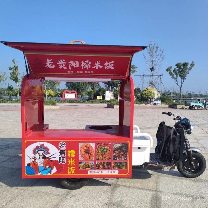 Gourmet Snack Truck Mobile Metal Breakfast Truck Electric Stall Trolley Multifunctional Fast Tricycl