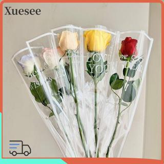 XUESEEE คาอุส‌ 50ชิ้นถุงห่อดอกไม้,ห่อดอกไม้กันน้ําแขนกุหลาบเ…