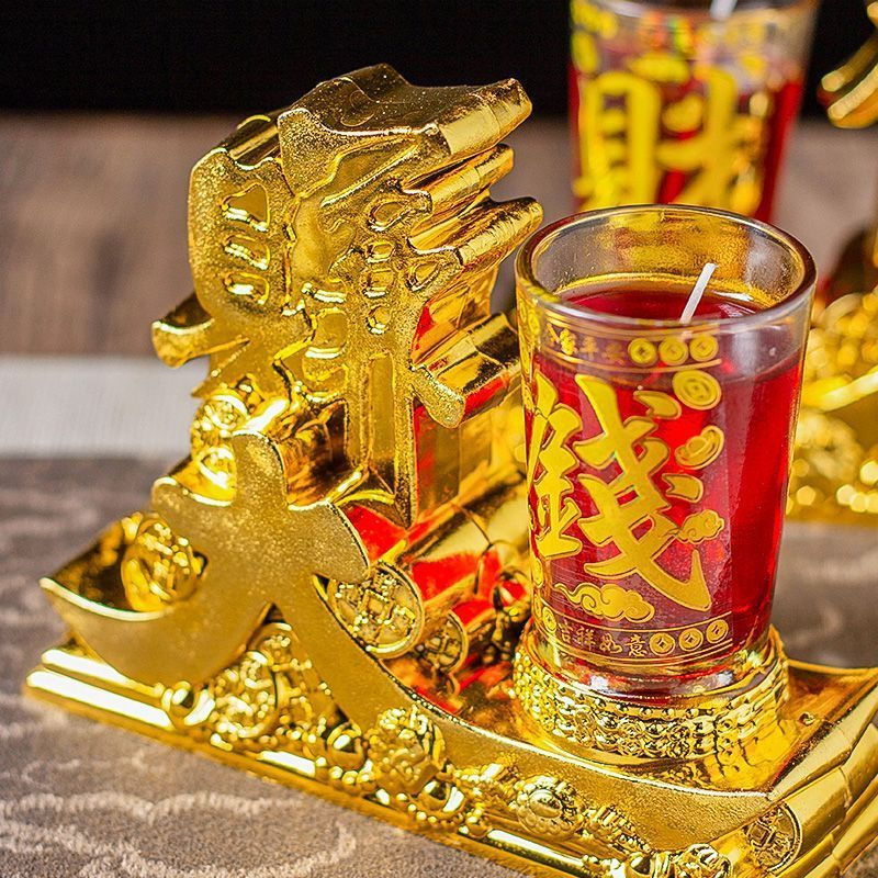 New Product#2025New Model Buddha Offering Candle Home Use Odorless God of Wealth Offering Butter Lam