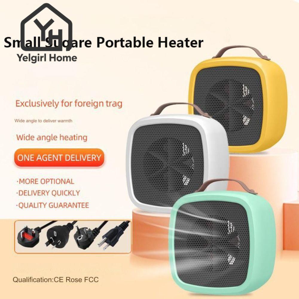 Yelgirlb เครื่องทําความร้อนไฟฟ้า, 500W Fast Heating Desktop Warm Air Heater, Mini Heating Fan แบบพกพ