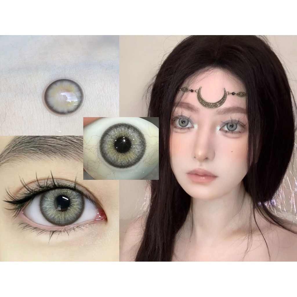 (1 คู่) WLXBAO2, BOOSCON ยี่ห้อ ,14.20mm,Gdia:13.50mm,(เกรด 0-8), คอนแทคเลนส์ 12 เดือนใช้(grey)