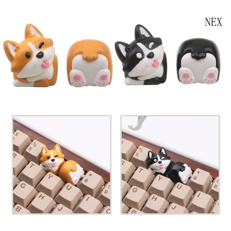NEX Aesthetic 3D Corgis Butt Keycap ABS PVC Keycap สําหรับคีย์บอร์ดแบบกลไก