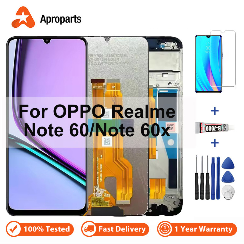 LCD สําหรับ OPPO Realme หมายเหตุ 60 60x RMX3933 RMX3938 จอแสดงผล Touch Screen Digitizer Assembly กรอ