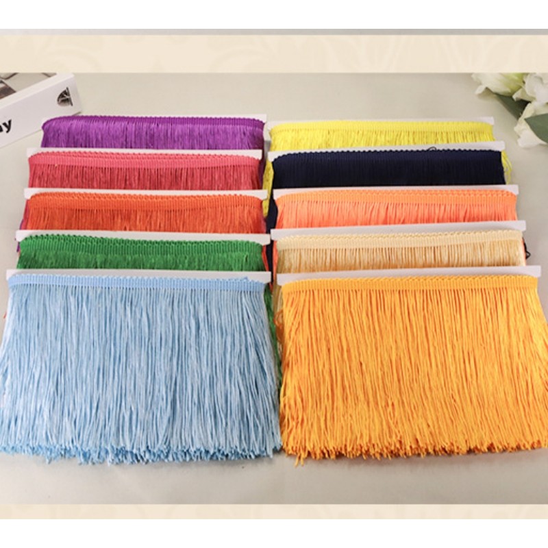 พู่โพลีเอสเตอร์ลูกไม้ Trim สำหรับ DIY craft, ผ้าปูที่นอน, ผ้าม่าน และอุปกรณ์เสริมเสื้อผ้า
