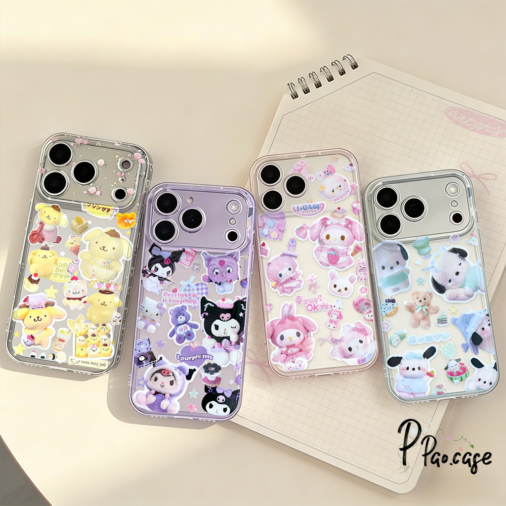 เคสใส ลาย Purin Kuromi Melody Pochacco น่ารัก สำหรับ IPhone 13 17 Air 14 11 16 15 12 Pro Max 15 8 7 16 Plus XR X XS
