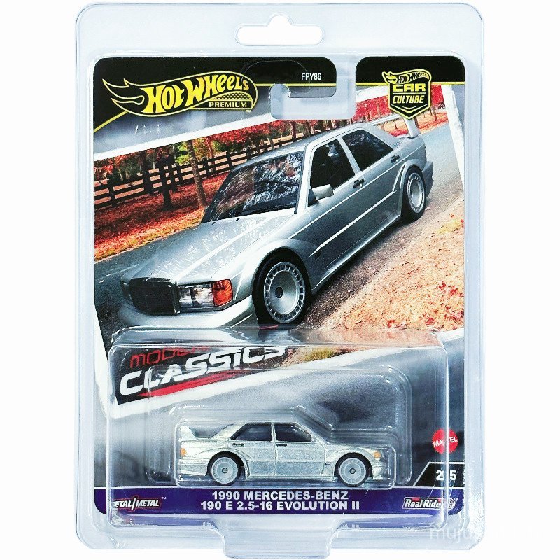 [เคสป้องกันฟรี] Hot Wheels Gold Label วัฒนธรรมรถยนต์ Hyundai Classic Mercedes-Benz 190E ยางพื้นยางเห