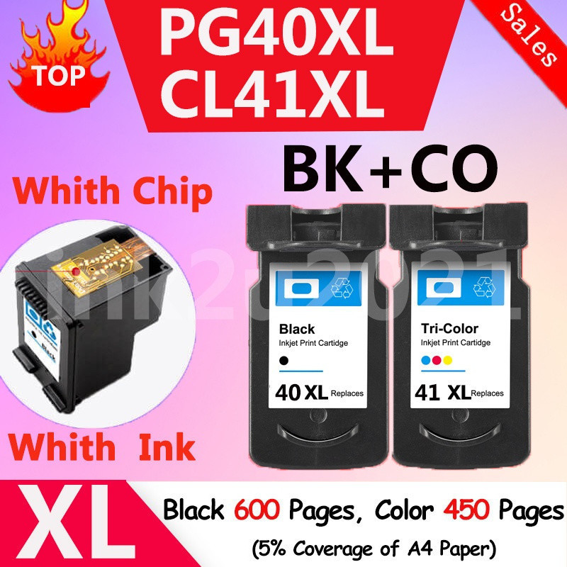 ใช้งานร่วมกับ Canon PG-40XL PG40XL PG 40XL สีดํา CL-41XL CL41XL CL-41XL สี PG-40 สีดําสําหรับ P6220 