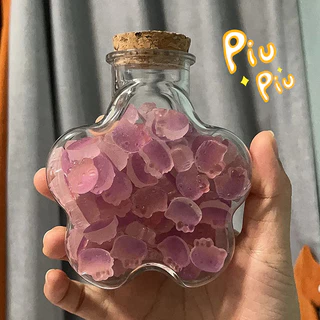 ขวดพลาสติกขนาดเล็กเปล่าขวด Star Wish พร้อมจุกไม้ก๊อก Diy Craft Decorative