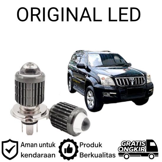 2 ชิ้น H4 เลเซอร์สีขาว LED ไฟหน้าสําหรับ Toyota Land Cruiser Prado 120 AM