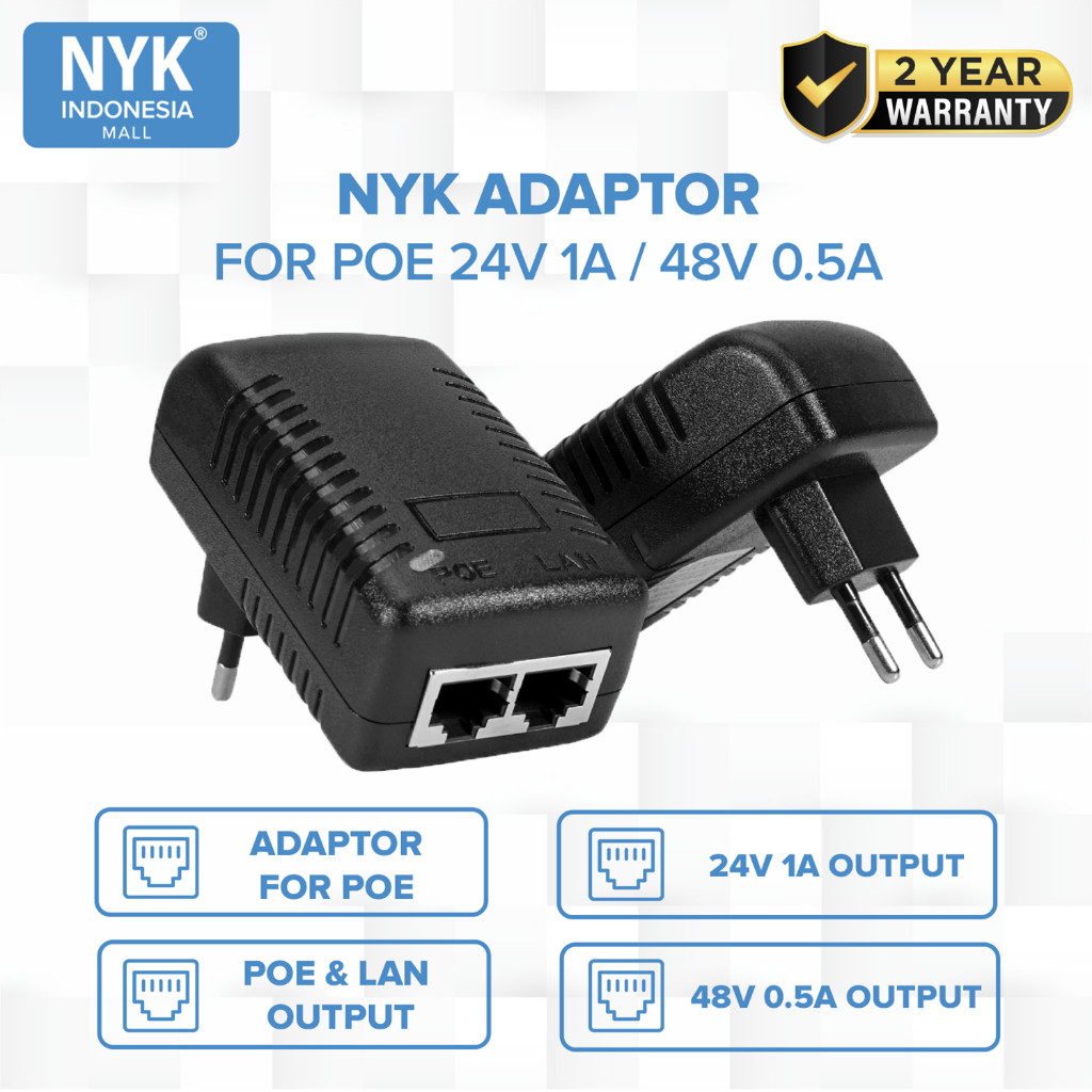 อะแดปเตอร์ NYK สําหรับ POE 24V 1 Ampere