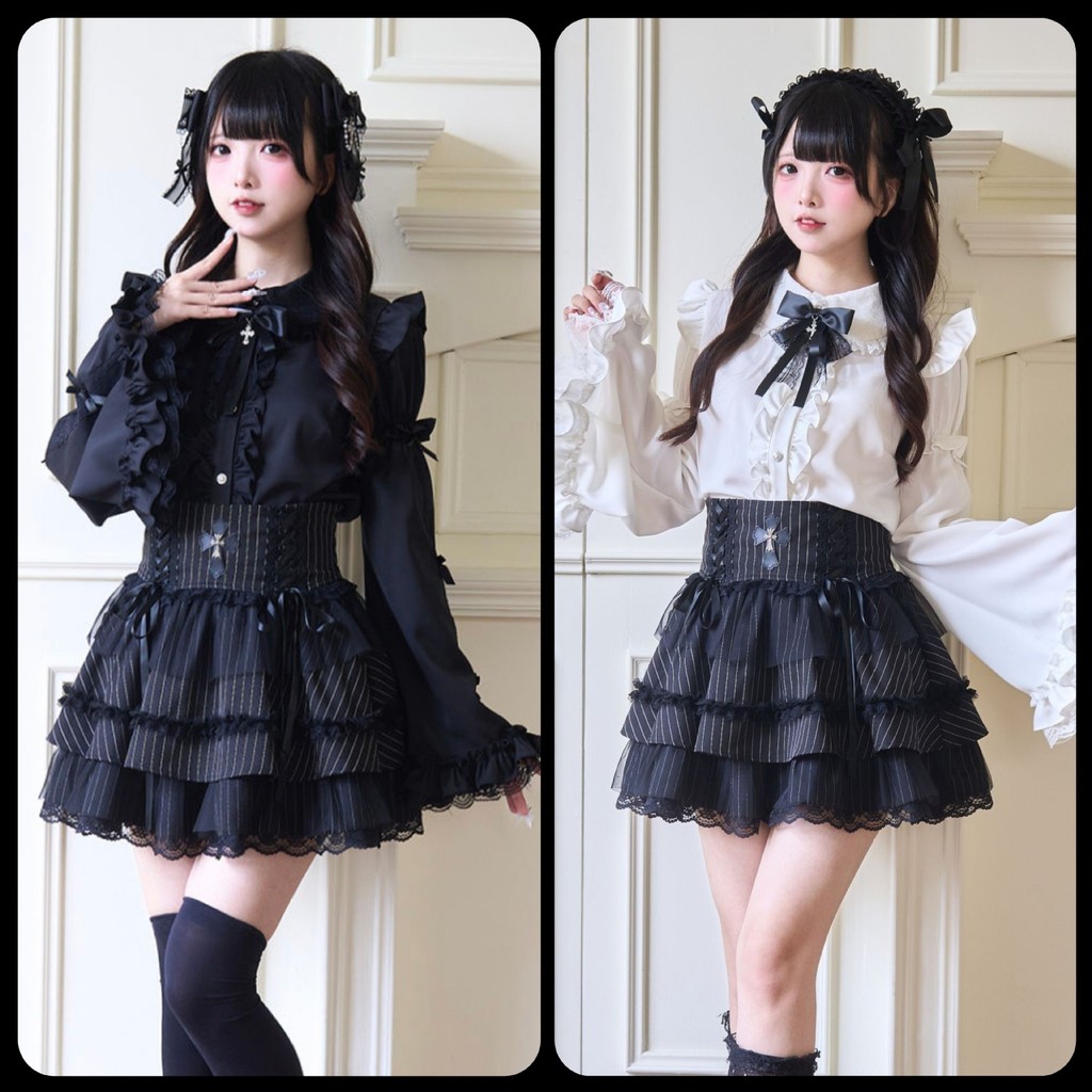 ** Nightbird * Ji Sleeve Shirt Lei Clothes Mass Production Top Gothic Lolita วัฒนธรรมเอเชียญี่ปุ่นตะ