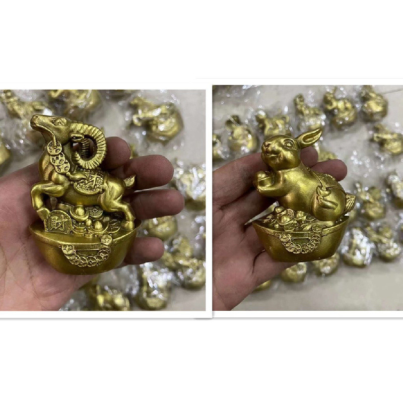 ทองแดง Ingot Zodiac เครื่องประดับทองแดง Ingot Zodiac Zodiac เครื่องประดับชุด 12 Zodiac Rats Ox Tiger
