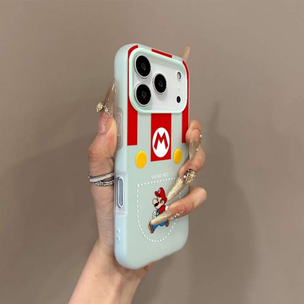 สำหรับ IPhone เคสไอโฟน 16 15 11 13 12 14 17 Air Pro Max XR Max 7 8 Plus ซูเปอร์มาริโอ 2 in 1 เคส IPhone GDK157A