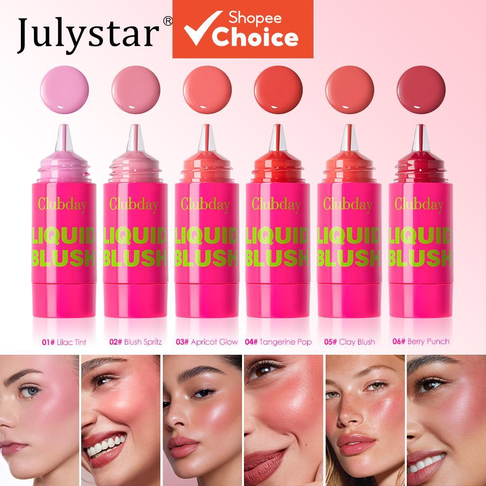 Clubday บลัชออนเนื้อลิควิด 6 สี แบบหลอดบีบ | บลัชออนเนื้อครีมบางเบา สีสันเป็นธรรมชาติ ติดทนนาน