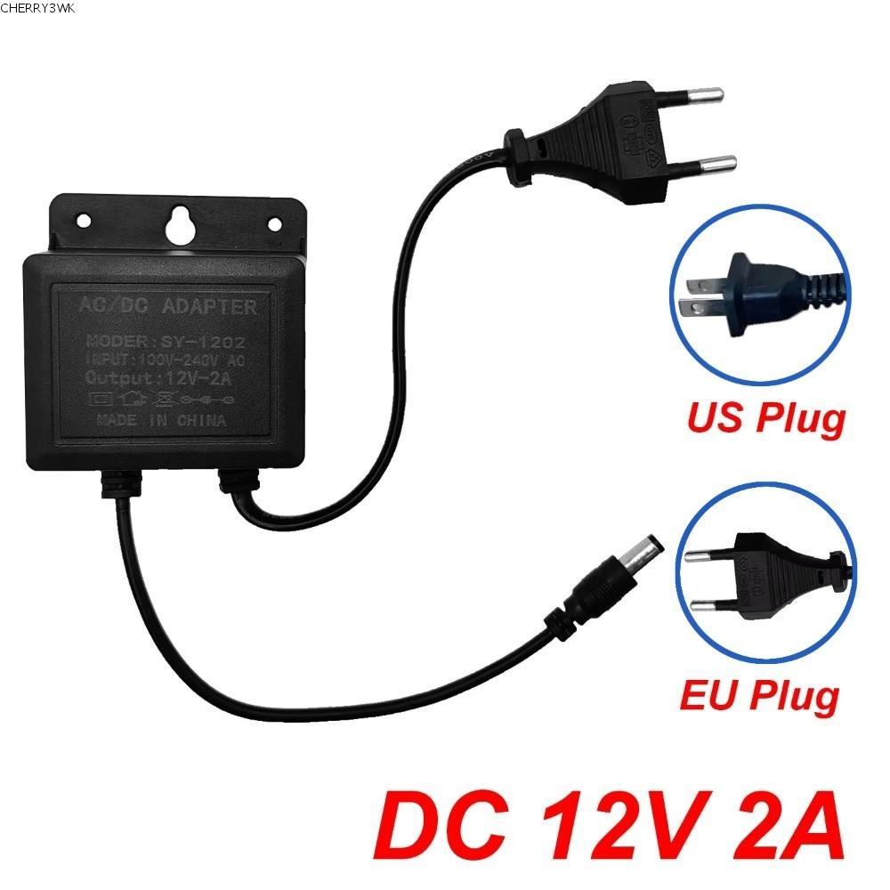 19VJKEPSHOP อะแดปเตอร์แหล่งจ่ายไฟกล้อง, ปลั๊ก EU DC12V 2A Power Adapter, Professional AC100V-240V สี