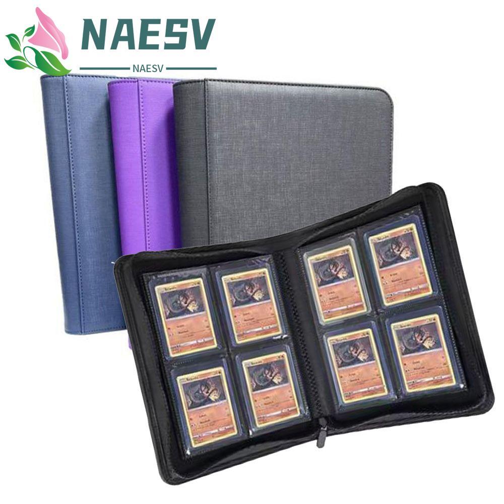 NAESV Toploader Binder, 4 กระเป๋าสองด้าน Toploader อัลบั้ม, กล่องเก็บการ์ด 112 Toploader กันฝุ่นขนาด