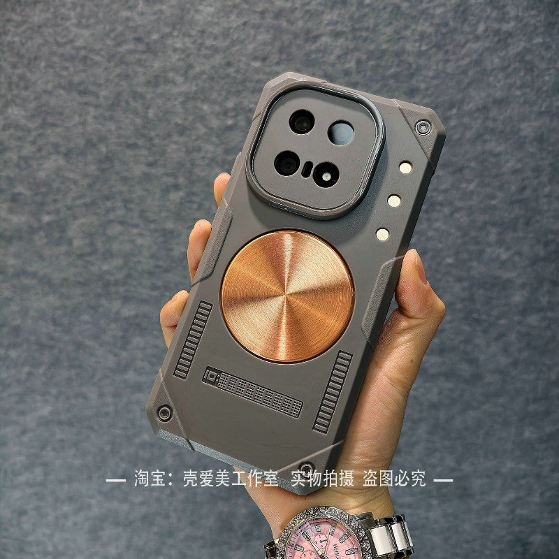 Mech สไตล์ทองแดงสีม่วงกระจายความร้อนเคสโทรศัพท์สําหรับ IQOO 15 Ultra Z11 Z10 Turbo Pro/Plus 13 12 Pro Neo 10 9 Pro + แม่เหล็กที่แข็งแกร่ง anti fall ฝาครอบป้องกัน ﻿