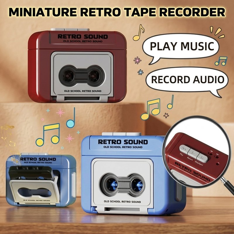Retro Sound พวงกุญแจเครื่องเล่นบันทึกพวงกุญแจจี้กระเป๋าตกแต่ง Retro Vinyl Turntable พวงกุญแจ 挂件