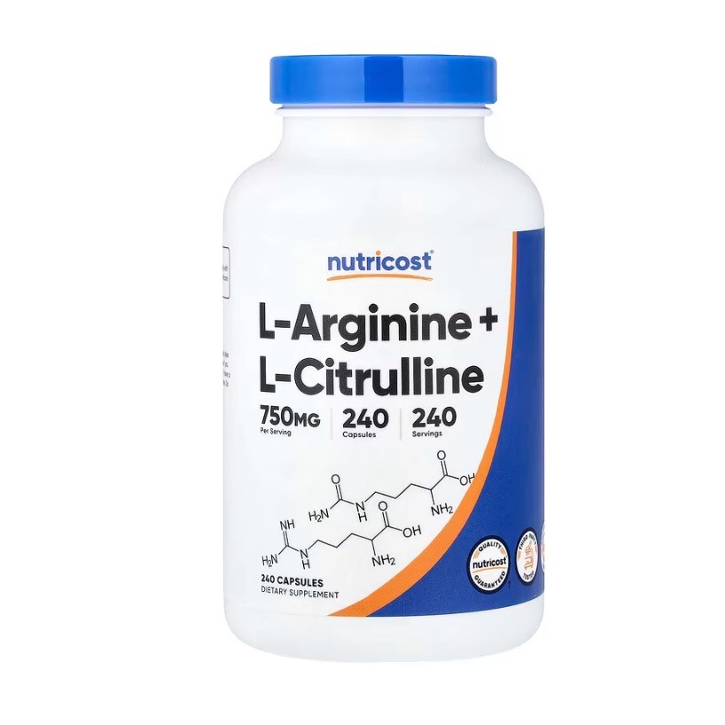 Nutricost, L-Arginine + L-Citrulline x 240 แคปซูล (Capsules)