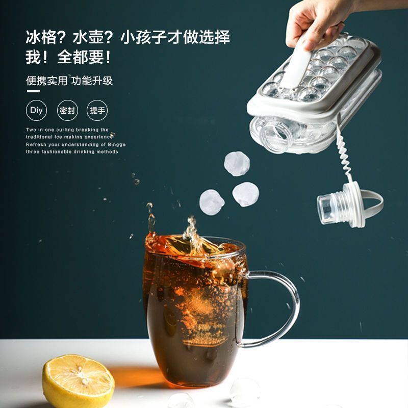 Creative Ice Box Ice Cube Mold Ice Tray Ice Bag 2 in 1 Ice Ball Pot Frozen Ice Cube Mold Ice Tray Ha