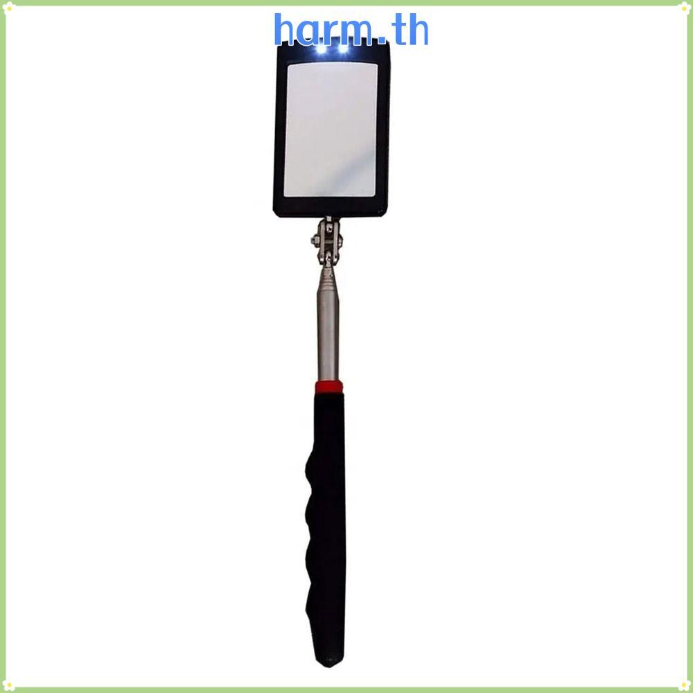 กระจกส่องกล้องส่องกล้องส่องทางไกล ฮาร์ม 360° Rotation Square Telescoping ไฟ LED, ขยายได้ 29-73 ซม. 2