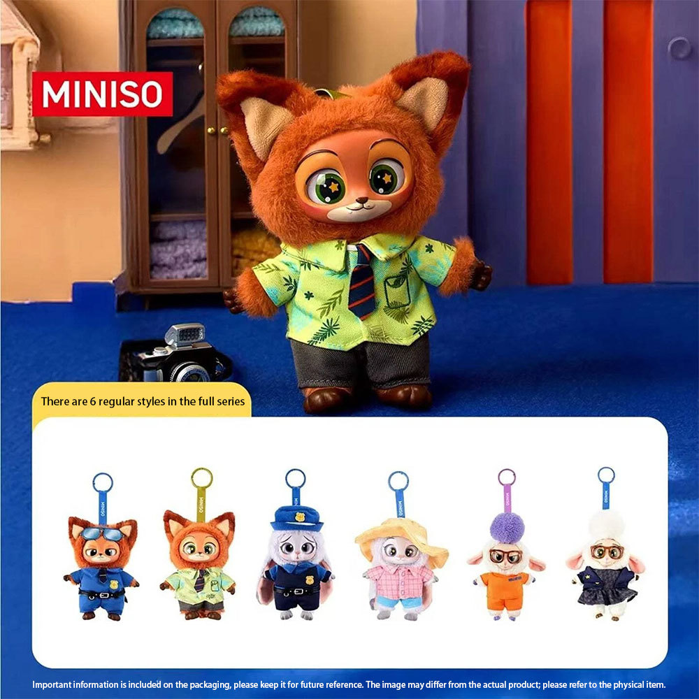 MINISOS Disney Zootopia Plush Blind Box Keychain 100% ใหม่เอี่ยม