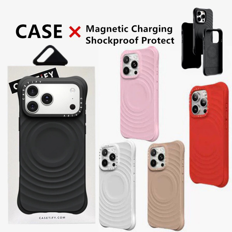 CaseTifg Ripple ซิลิโคนเหลวแม่เหล็กชาร์จเคสโทรศัพท์สําหรับ iPhone 17 16 15 14 13 Pro Max 16Plus 17Air คุณภาพสูง Matte Anti ลายนิ้วมือปกหลังกันกระแทก